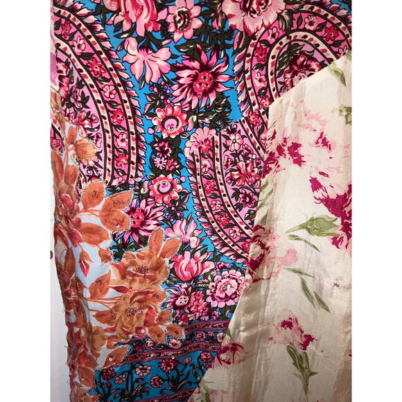 STELLA FOREST Patchwork Wrap Midi Dress Paisley Floral Polka Dot Size 38 Small S - Picture 7 of 11